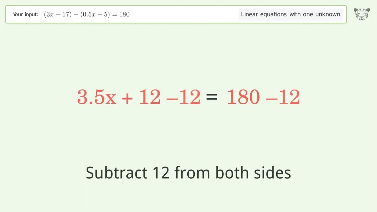 Linear Equation With One Unknown Solve 3x 17 0 5x 5 180 Step by linear-equation-with-one-unknown-solve-3x-17-0-5x-5-180-step-by