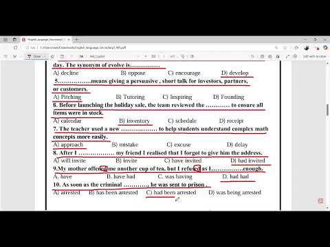 حل التقييم الاسبوعى الخامس لغة انجليزية للصف الثانى الثانوى ترم اول 2026  حل التقييم الاسبوعى الخامس لغة انجليزية للصف الثانى الثانوى ترم اول 2026