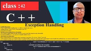 42 Exception Handling in C++ | C++ Programming Tutorial for beginners | cpp | C plus plus by tech fort 99 views 3 years ago 30 minutes