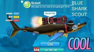 Hungry Shark World 2020 🦈Blue Shark 🐟(Scout) - MAX UPGRADED, DEADLY!