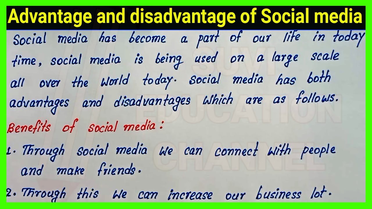 advantages and disadvantages of social media essay example