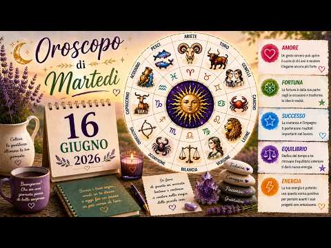 Video Oroscopo di Martedì 16 Giugno 2026 | Fortuna in arrivo per te?