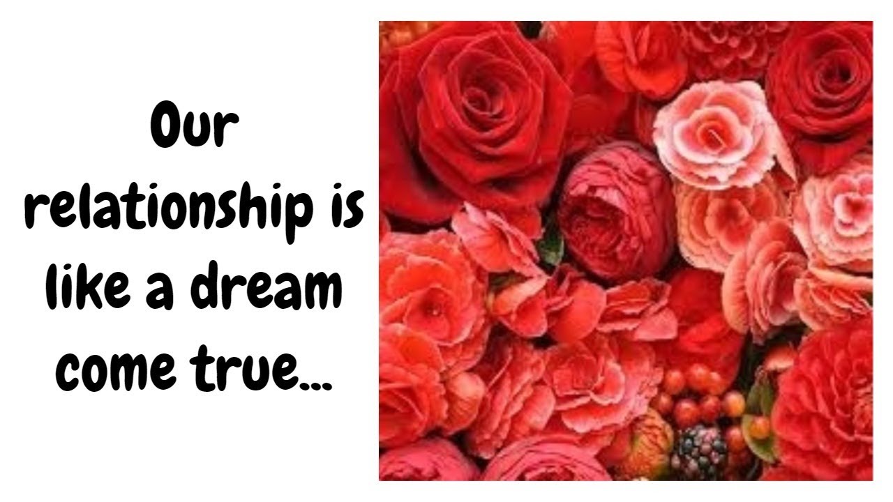 Our relationship is like a dream come true... YouTube