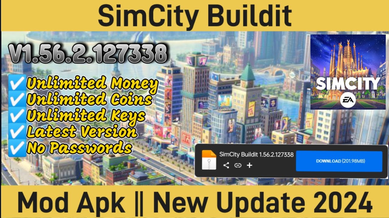 New Update! Simcity Buildit Unlimited Money Free Shopping v1.56.2