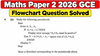 2026 GCE Maths Paper 2 Flowchart Question Solved