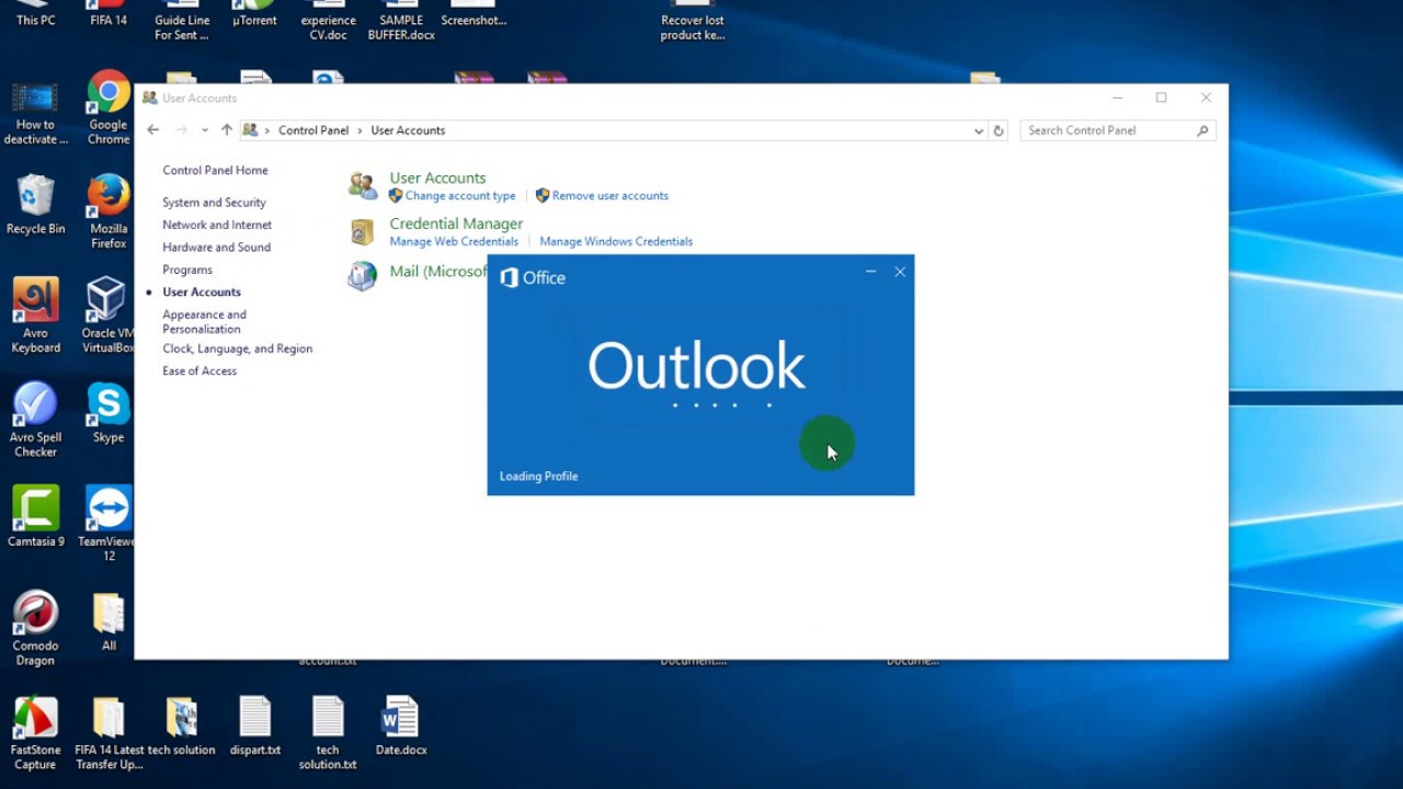 completely remove outlook 2016 profile