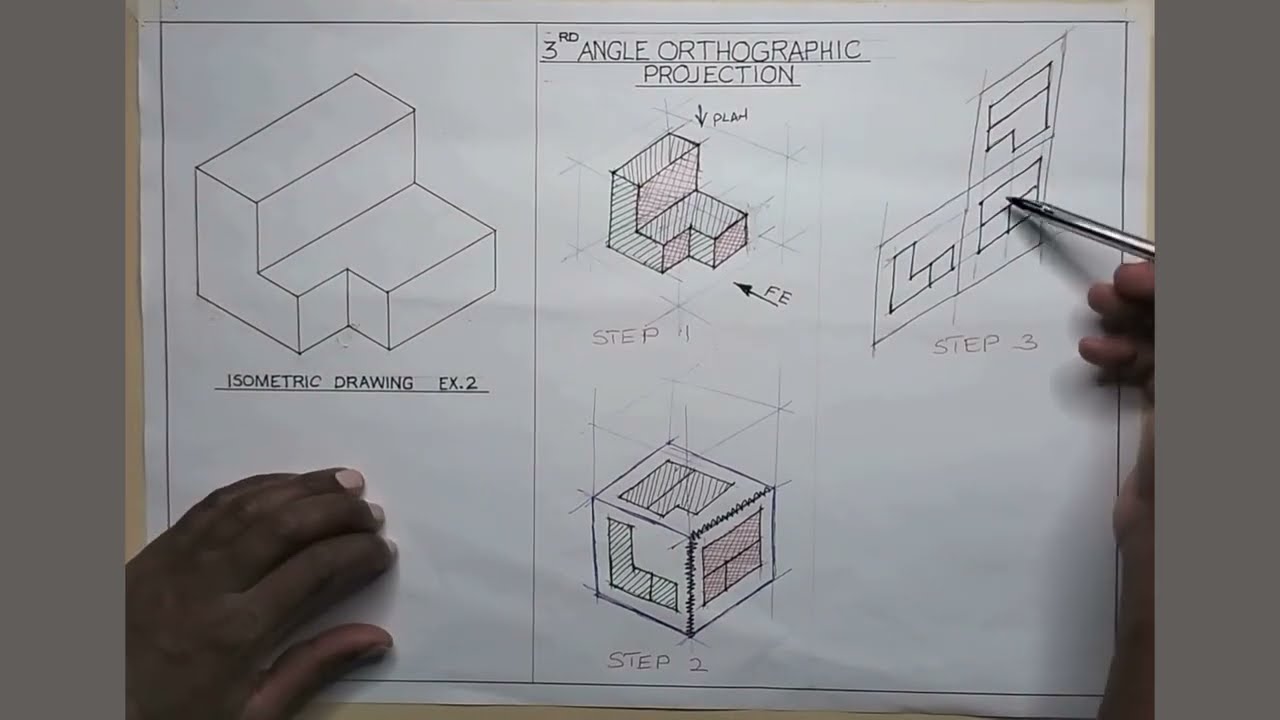 Lesson 1: Third Angle Orthographic Projection #engineeringdrawing #drawing #orthographicprojection