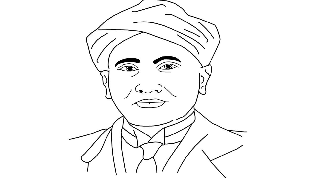 How to draw C. V. Raman face || Indian physicist C. V. Raman face ...