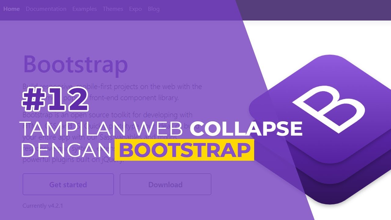 Tutorial Bootstrap #12 Membuat Tampilan Web COLLAPSE dengan Bootstrap ...
