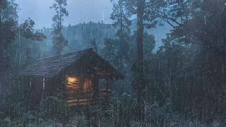 Fall asleep in 2 Minutes with Sound of Rain & Thunder on the Roof in a Misty Forest - ASMR
