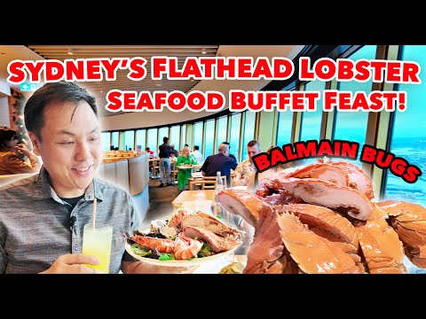 Flathead Lobster Seafood Feast Over Sydney Australia | The SkyFeast Buffet at Sydney's SkyTower