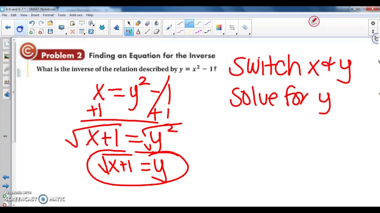 6 7 Inverse Relations and Functions - YouTube