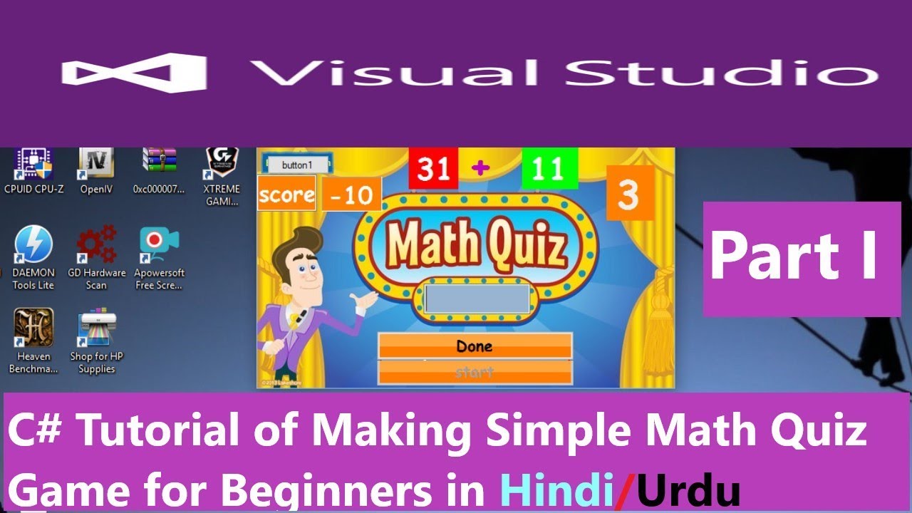 math visual tutorial studio quiz studio on C# create to game a Visual How Quiz math (Hindi math visual tutorial studio quiz studio on C# create to game a Visual How Quiz math (Hindi
