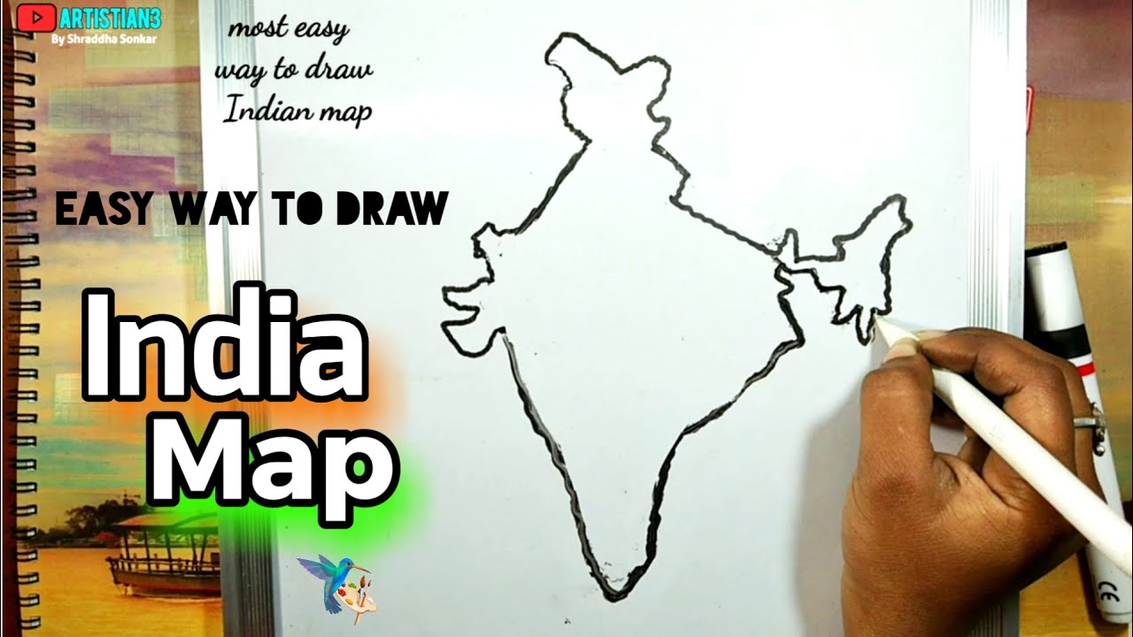 Most Easy Way To Draw India Map | Simple India Map To Remember. - YouTube | India  map, Map sketch, Map