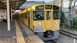 西武新2000系2087F 各停拝島行き 小川駅発車