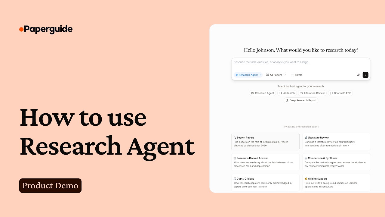 Paperguide Research Agent: AI Research Assistant for Search, Synthesis & Gap Analysis
