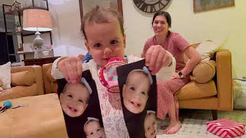 Morgan opening presents with Grandmama, Papa, Logan, Kristen, & Ruth-Anne - Dec 27, 2020