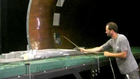 Wind tunnel test of a large industrial building