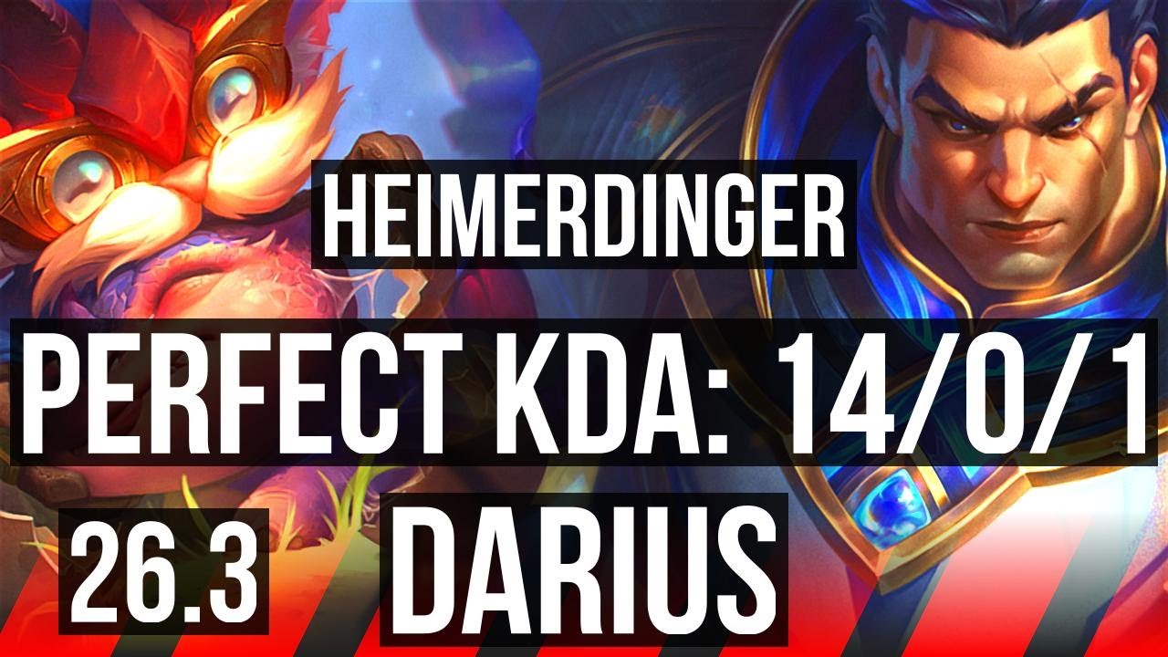 HEIMERDINGER vs DARIUS (TOP) | Perfect KDA: 14/0/1 | EUW Diamond | 26.3