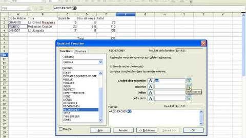 Utiliser la fonction RechercheV dans le logiciel de tableur gratuit OpenOffice Calc