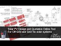 Solar pv system online design and quotation tool for gridtie and offgrid  renvu