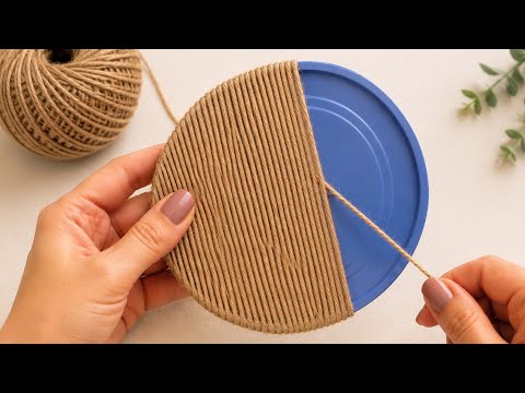 2 Amazing DIY Home Decor Ideas with a Plastic Bucket Lid & Jute Rope