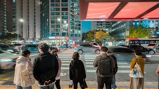 Night Walk on Gongdeok Street in Seoul | DJI Osmo Pocket 3 Low Light Test | 4K HDR