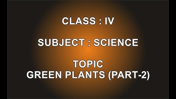 Class 4 Science Ch.1 Green Plants (Part-2)