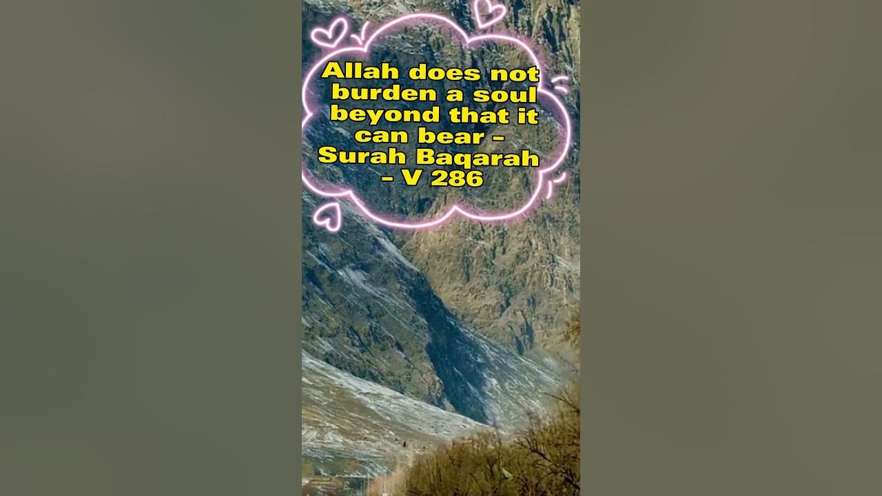 Allah does not burden a soul beyond that it can bear Surah Baqarah V 286 quran quotes 