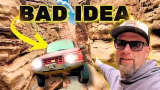 DRIVING INTO A NARROW SLOT CANYON!!!  Arizona 4x4 OFFROAD Adventure