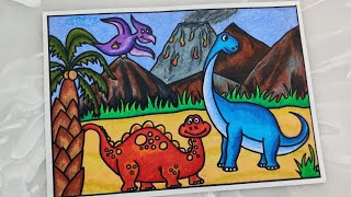 Drawing on world of dinosaurs for children/how to draw dinosaur for completion/Godzilla Drawing screenshot 5