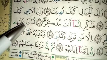 سورة الغاشية بأحكام التجويد برواية ورش من أية 17إلى أية 26