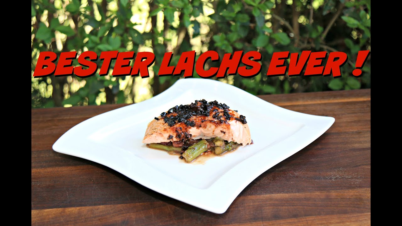 Lachs mit schwarzen Nüssen - Highend Lachsrezept vom Grill