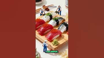mini workers are preparing sushi #shorts #sushi #miniature