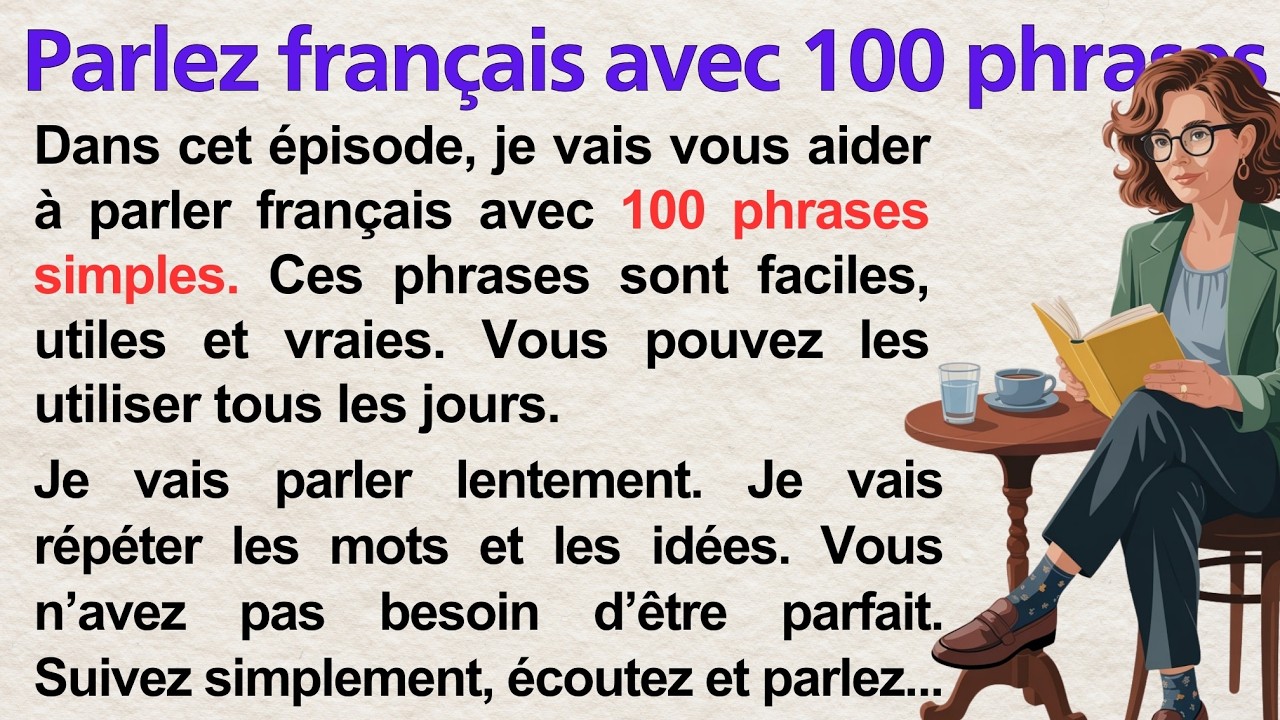 100 Simple French Sentences for Beginners (A1–A2) | Listen & Speak | Learn French with Frenchy Tales