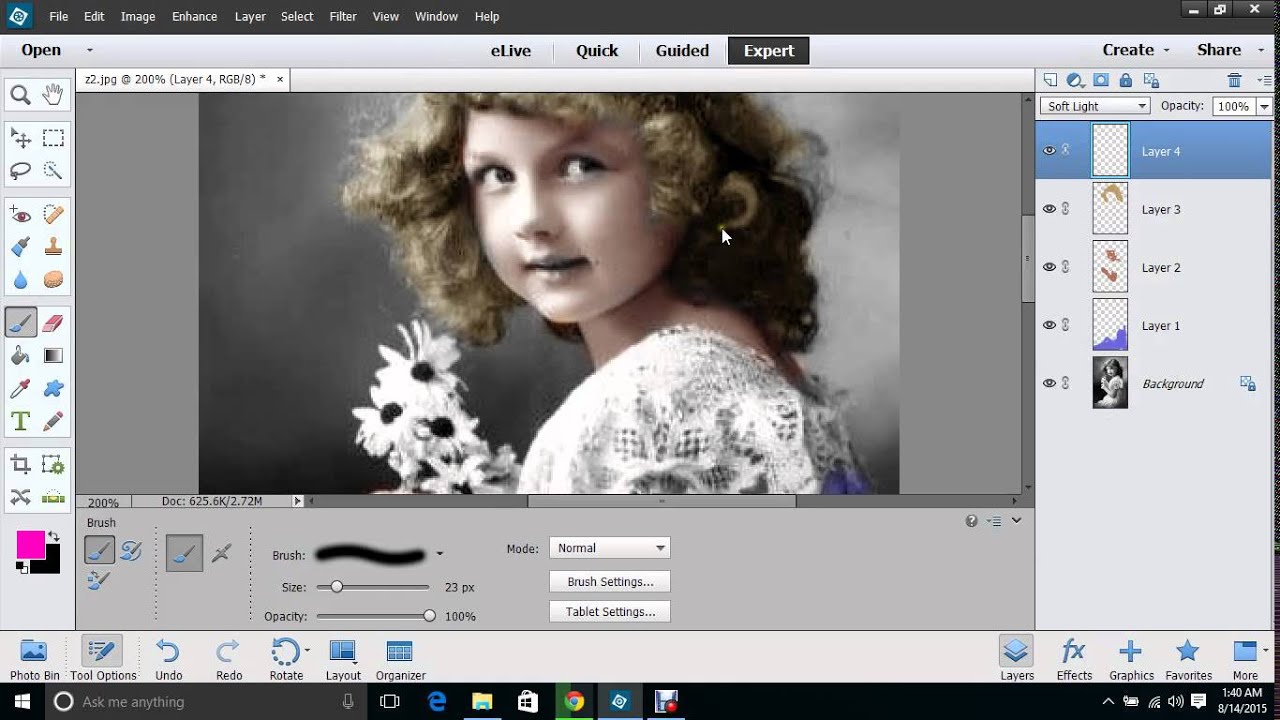 Convert a color image to black and white in Photoshop and share