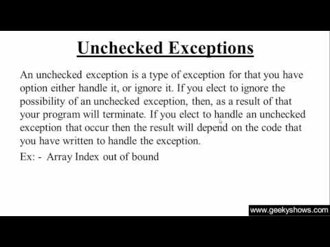 180. What is Unchecked Exceptions in Java Programming (Hindi)
