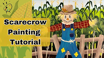 How to Paint a Scarecrow| Acrylic Beginner Canvas Painting Tutorial