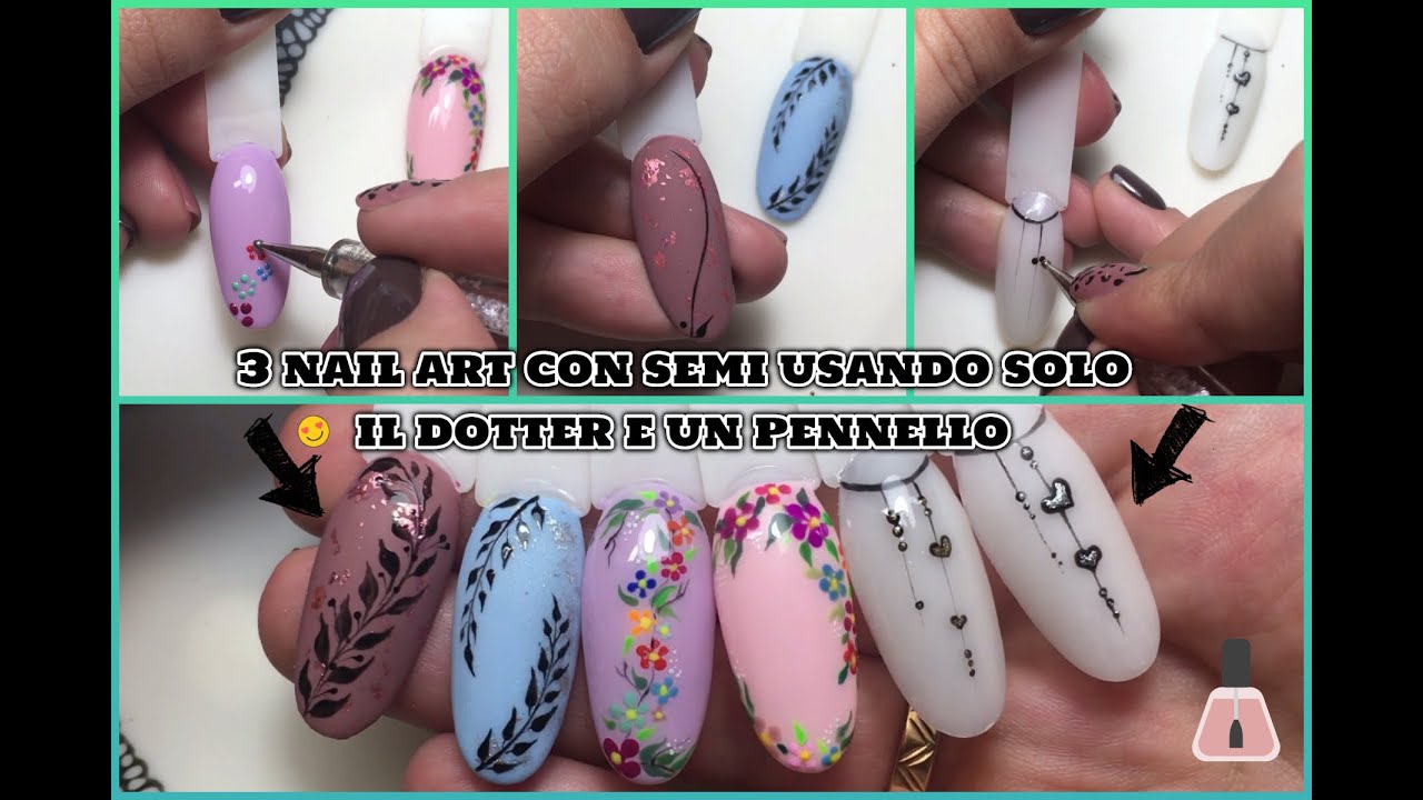 3 semplici Nail art con semipermanenti usando solo dotter e pennellino|Makolina95|