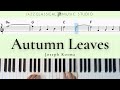 Autumn leaves  joseph korma  piano tutorial easy  with music sheet  jcms