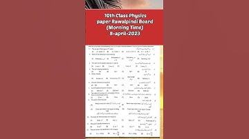 10th class Physics  Group 1  Rawalpindi board solved paper 2023 || #10thclass#physics