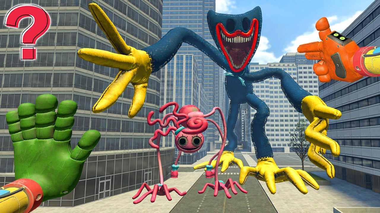 HUGGY WUGGY And MOMMY LONG LEGS FROM POPPY PLAYTIME APPEARS ACROSS THE GOLDEN CITY! | GMod Animation