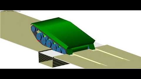 Adams Tracked Vehicle: Tank through ditch with snow