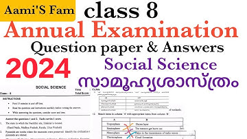 Class 8-Social Science-Annual Examination Question Paper & Answers