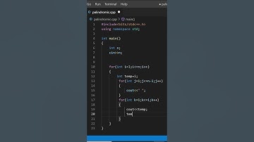 Palindromic Pattern in c++ #shorts