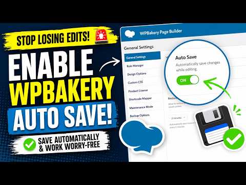 How To Enable WPBakery Page Builder WordPress Plugin Editor Auto Save? 💾