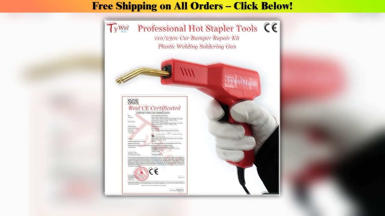 Professional Hot Stapler Tools Car Bumper Repair Kit Real CE Garage PVC Plastic Soldering Gun