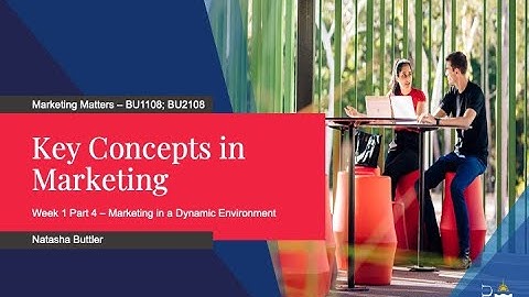 First Year Marketing - JCU Marketing Matters BU1108/2108 - L1P4   Marketing in a Dynamic Environment