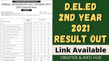 D.el.ed 2nd year Result Out || Link in Description || SCERT 2nd year Result 2021