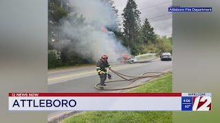 Fiery Attleboro crash sends live wires into street
